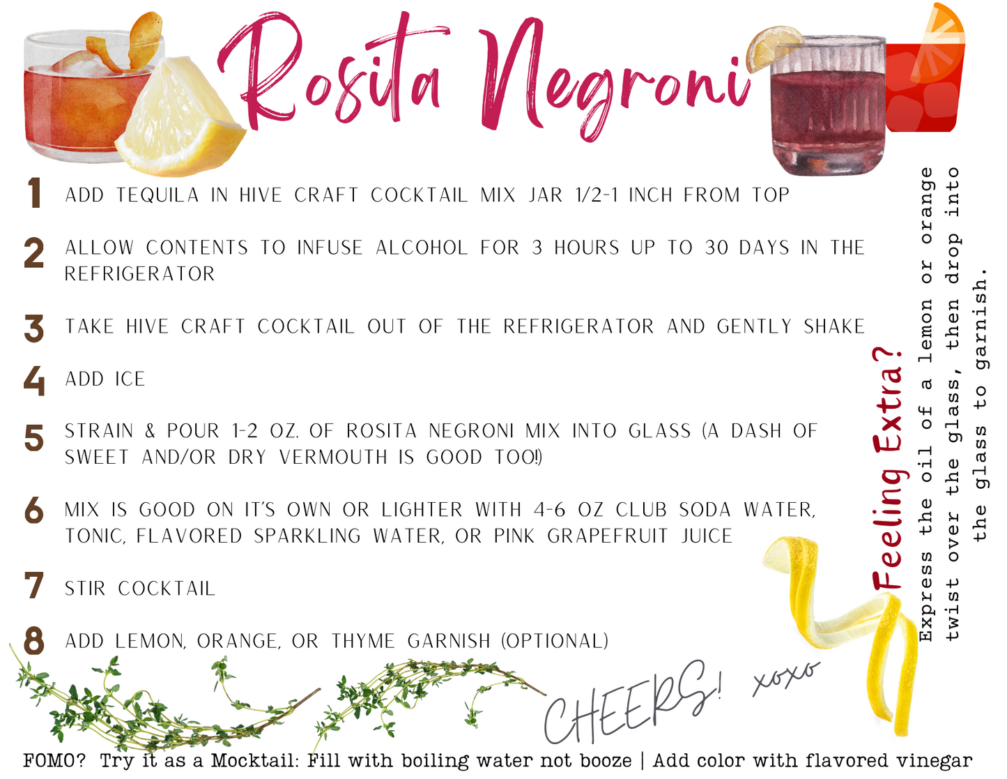 Hive Craft Cocktails: Rosita Negroni Cocktail Base